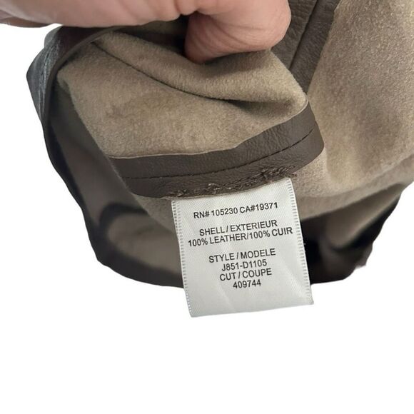 Joie Cap Sleeve Belted Kristalyn Leather Fit & Flare Mini Dress Taupe Large - Picture 9 of 11